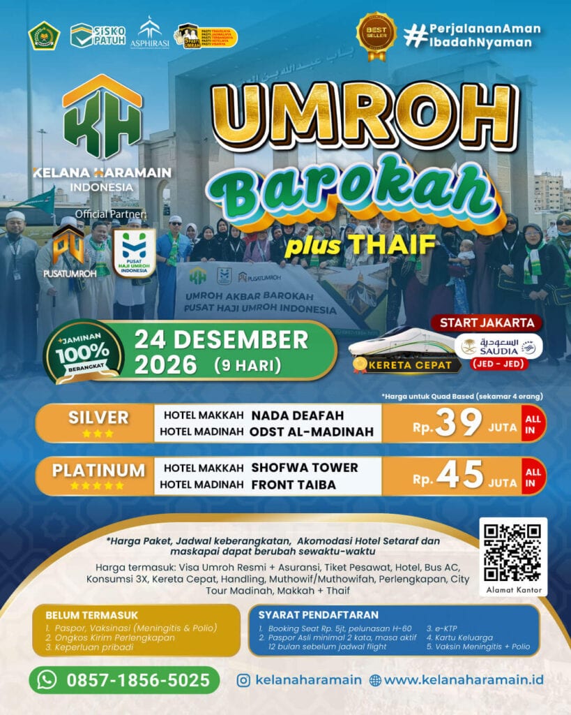Umroh 24 Desember 2026 9 Hari by Saudi Airlines